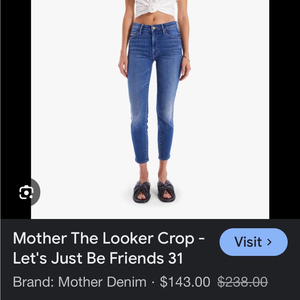 Mother looker crop. Let’s be friends size 28 new with tags
